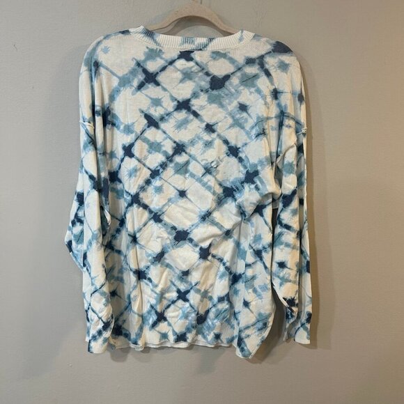 NWT Offline By Aerie Blue Tie Dye Crewneck Oversized Pullover Sweatshirt Medium - Picture 3 of 3